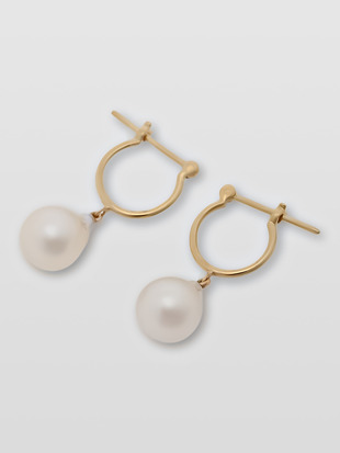 Akoya baroque pearl earring（hoop) | GIGI for JOHN SMEDLEY